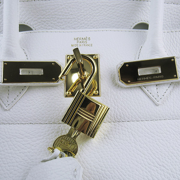 Cheap Hermes Birkin 42cm Replica Togo Leather Bag White 6109 - Click Image to Close